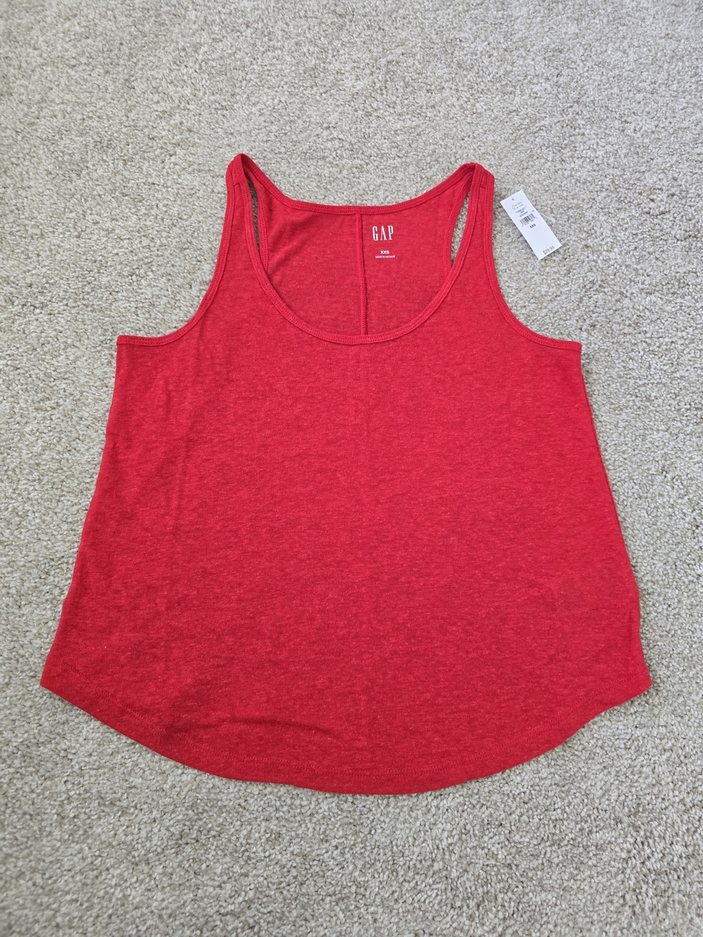 NWT GAP Red Scoop Neck Women’s Linen Tank Top Sz XXS